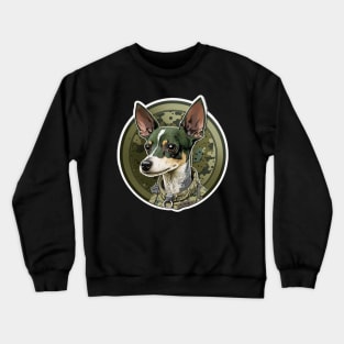 Toy Fox Terrier Camouflage Motif Crewneck Sweatshirt